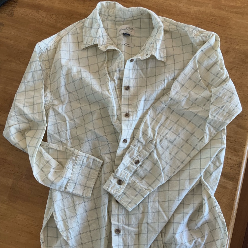 Cream Check Oversized Universal Threads Button Up Shirt